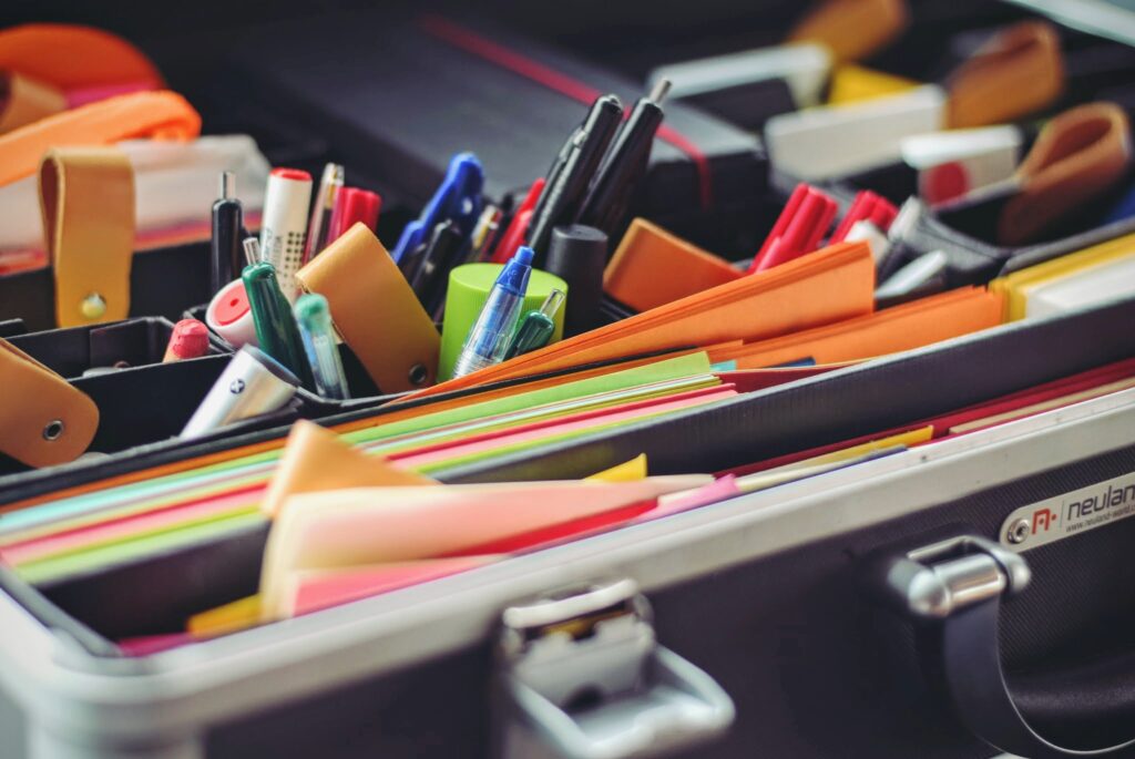 pens and office supplies